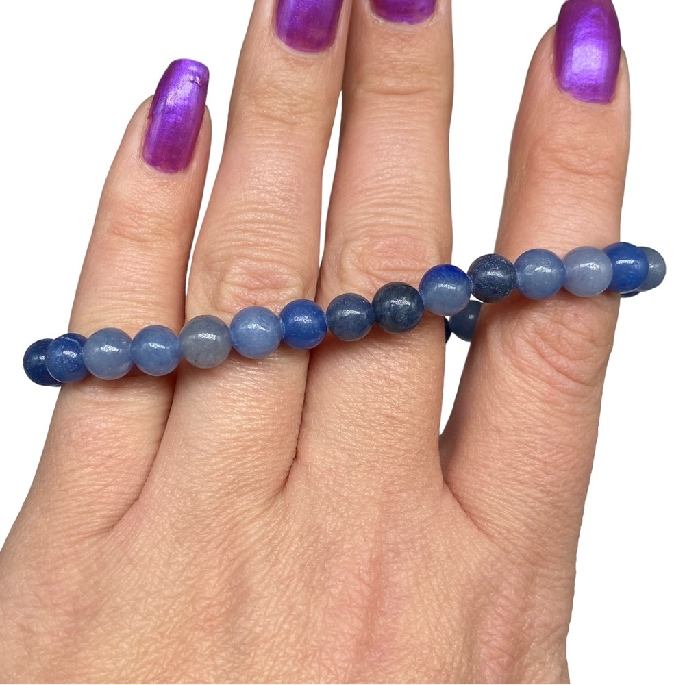 6mm Blue Aventurine Stretch Bracelet Beads Beaded Crystal Stone Gemstone Boho - Picture 4 of 5